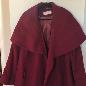 Tahari Burgundy Wool Coat